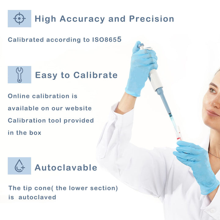 ONiLAB 2-10ml Labor Einkanal Pipette Scientific Labormikropipette Handbuch Einstellbares Volumen, Ho