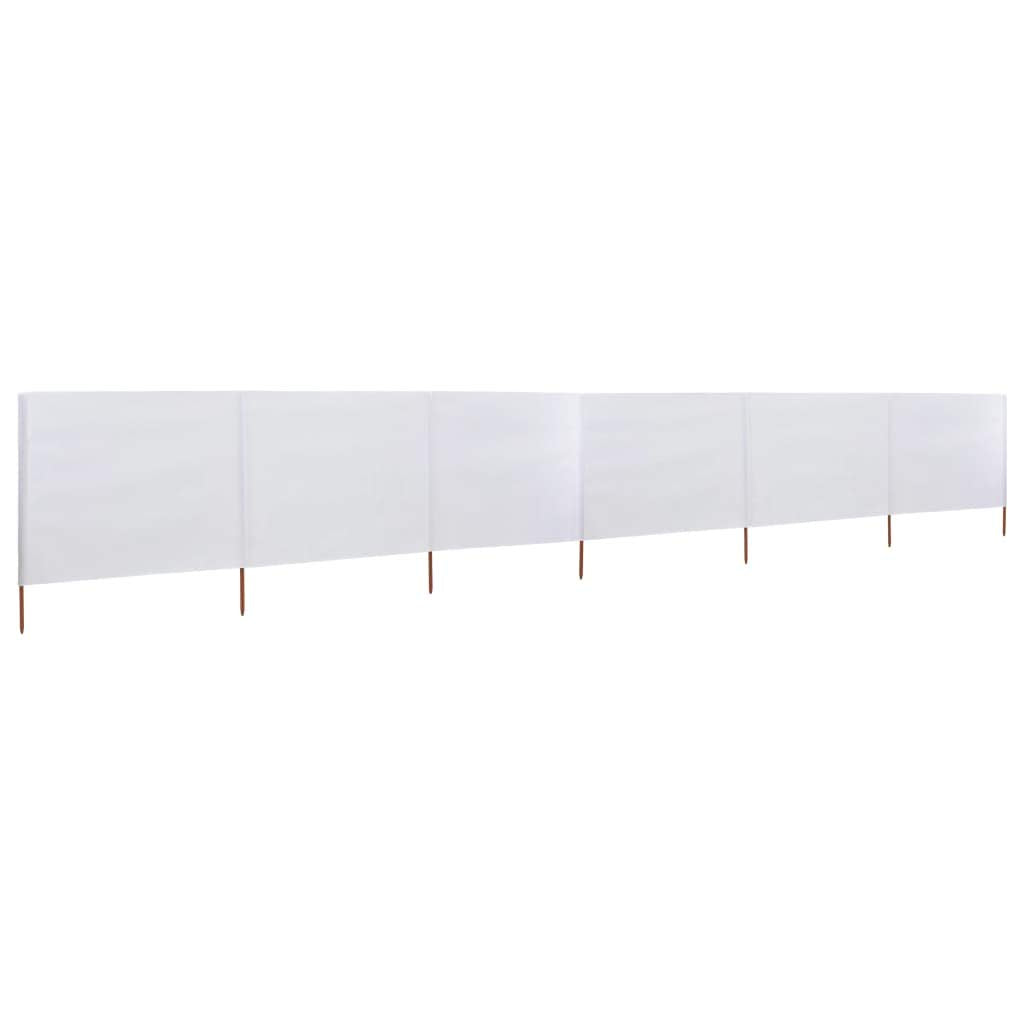 Windschutz, Strand-Windschutz für Camping, 6 Stoffbahnen, 800 x 80 cm, weiss, Sichtschutz für Garten