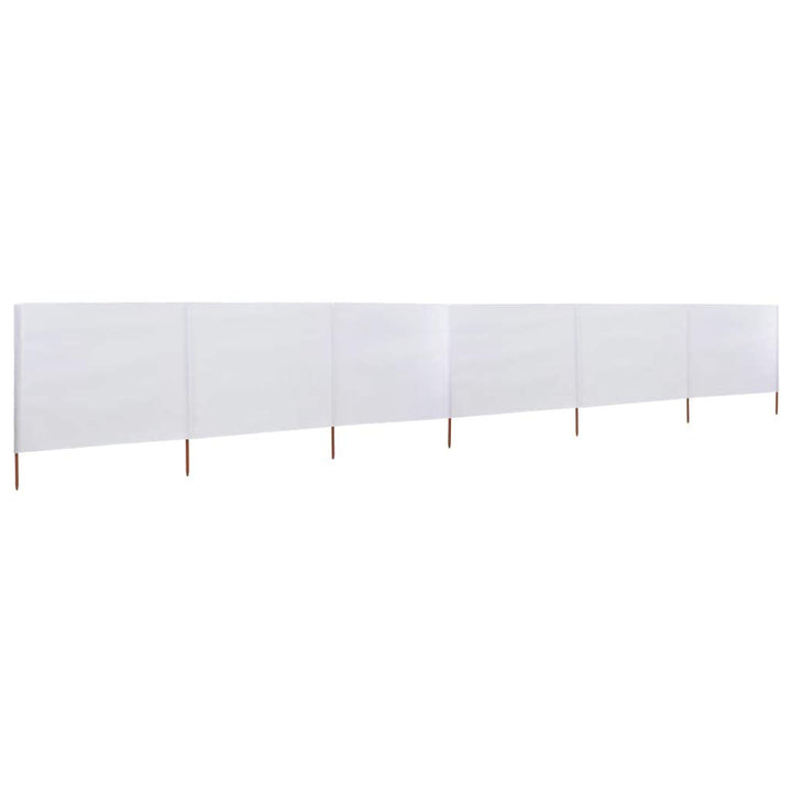 Windschutz, Strand-Windschutz für Camping, 6 Stoffbahnen, 800 x 80 cm, weiss, Sichtschutz für Garten