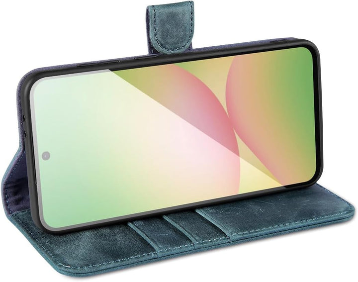 LENSUN Hülle für Samsung Galaxy A56 Echtleder, Lederhülle Handyhülle [Premium Echtes Leder][Magnetve