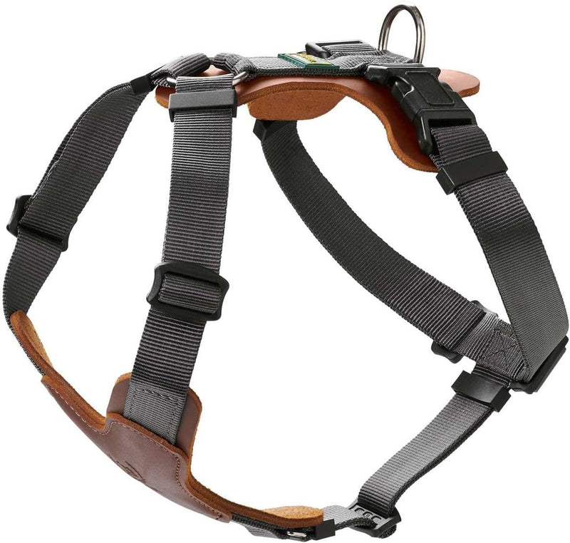 HUNTER AALBORG MIXED Hundegeschirr, M, cognac/grau, 56 - 81 cm cognac/grau 56 - 81 cm, cognac/grau 5