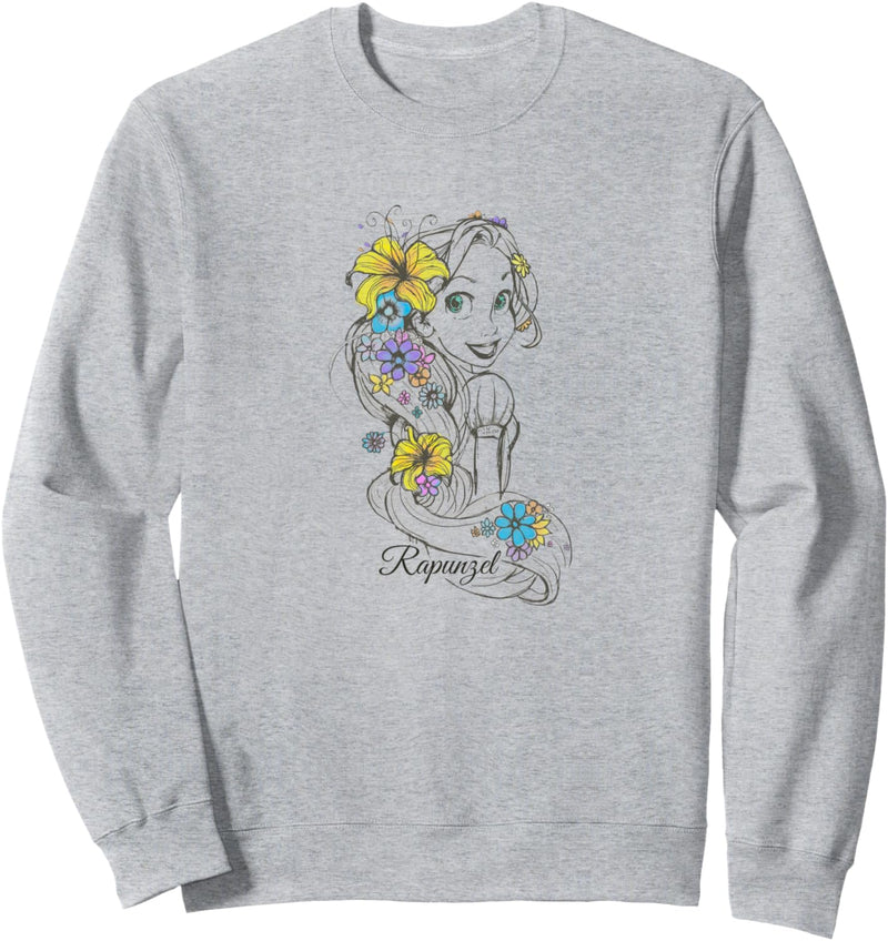 Disney Tangled Rapunzel Floral Sketch Portrait Sweatshirt