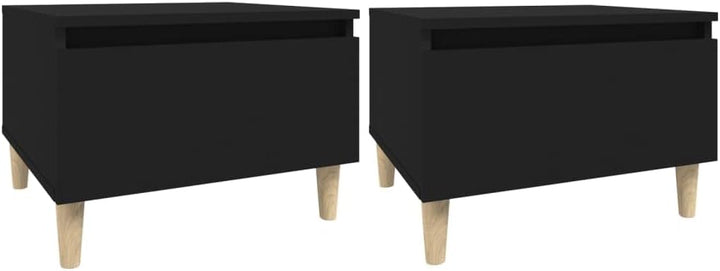 FIRBNUS Beistelltische 2 STK. Schwarz 50x46x35 cm Beistelltisch Klein Beistelltisch Sofa Beistelltis