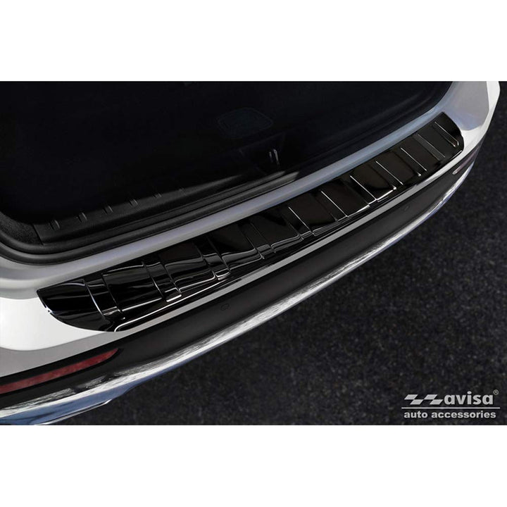 Avisa Spiegelschwarz Edelstahl Heckstossstangenschutz kompatibel mit Mercedes GLB (X247) 2019- 'Ribs