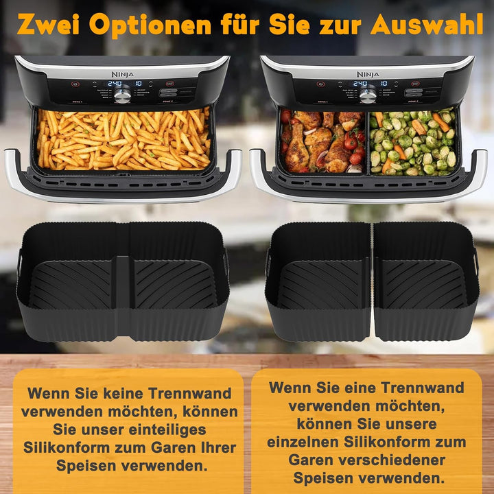Heissluftfritteuse Zubehör für Ninja Foodi Flexdrawer AF500EU 10,4L - 22 Stück Ninja Airfryer Siliko