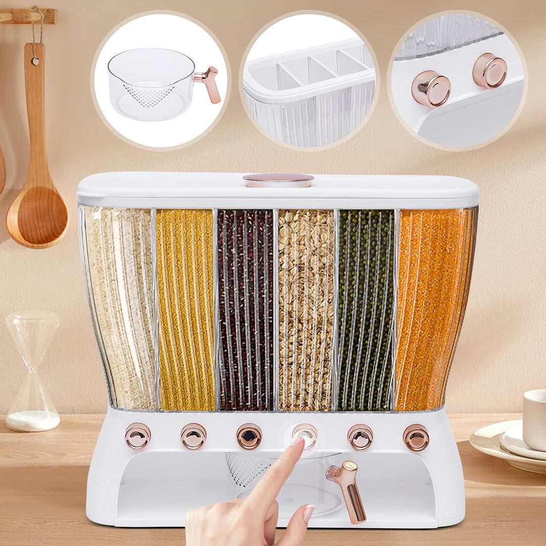 5 IN 1 Müslispender Küche Trockenfutter Spender Getreidespender Automat Cerealienspender Müsli Aufbe