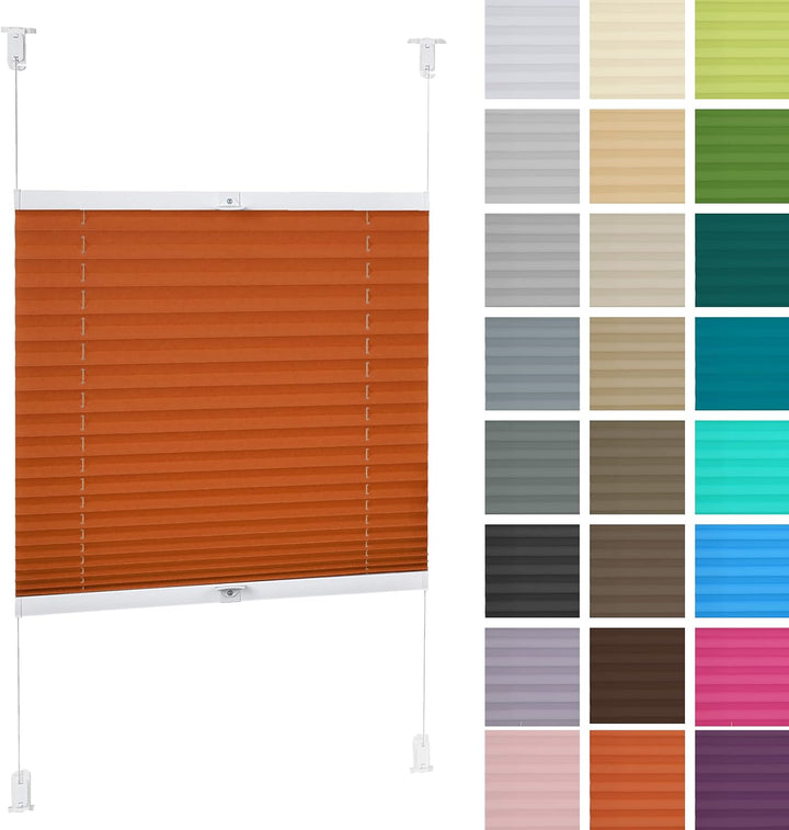 DECOOR Plissee ohne Bohren 35cm x 120cm Faltrollo Rollo für Fenster und Tür Nicht-invasive Fensterja