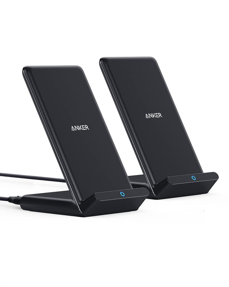 Anker PowerWave Ladeständer im Doppelpack, kabelloses Ladegerät, 7.5W für iPhone 15/15 Pro/15 Pro Ma