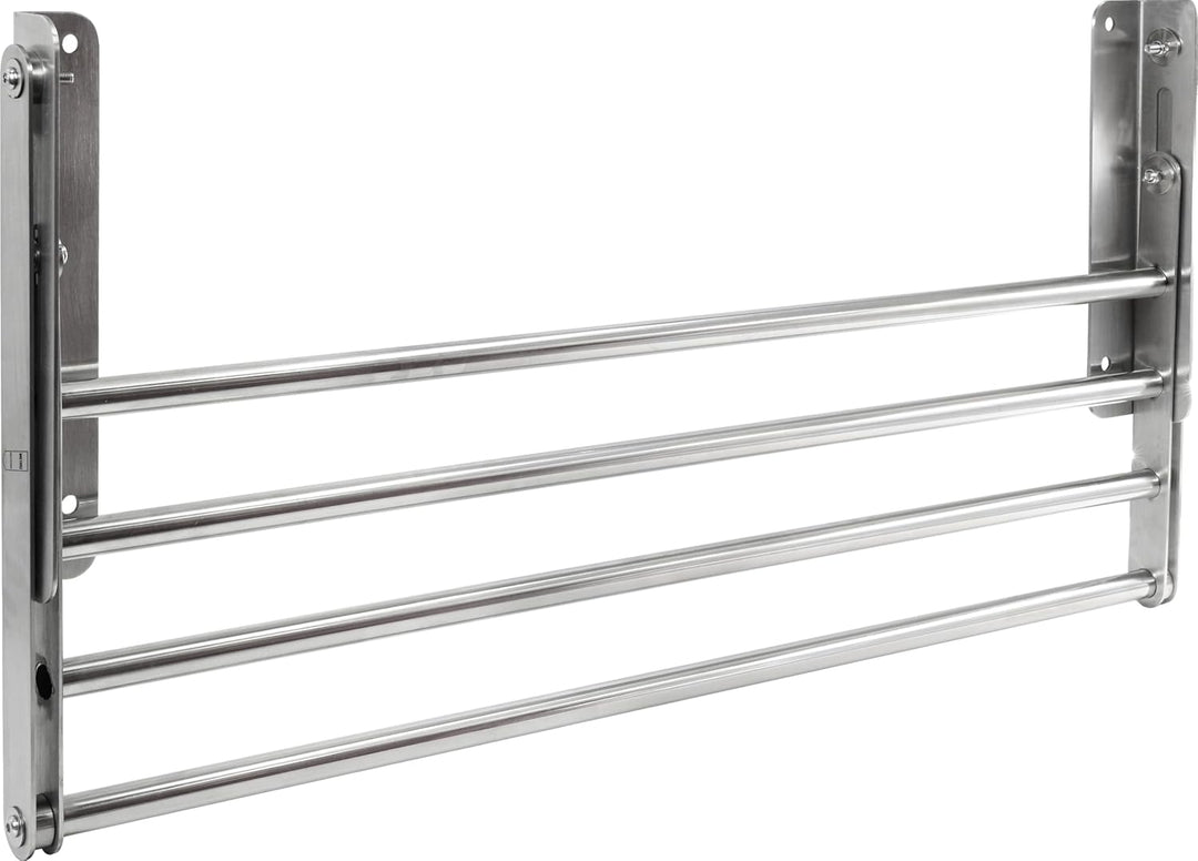METRO Professional Klappbares Wandregal GFWS1180, Edelstahl, 80 x 30 x 26.5 cm, 30 KG, Silber