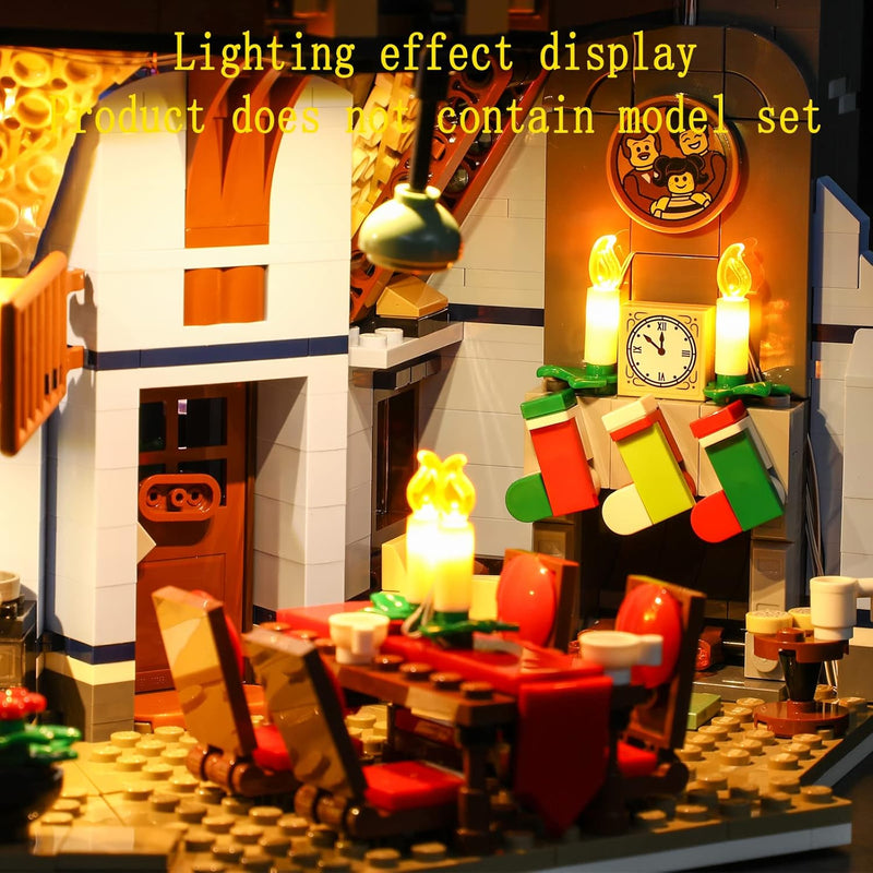 GEAMENT LED Licht-Set (Fernbedienung) Kompatibel mit Lego Winter Village Collections Santas Visit -