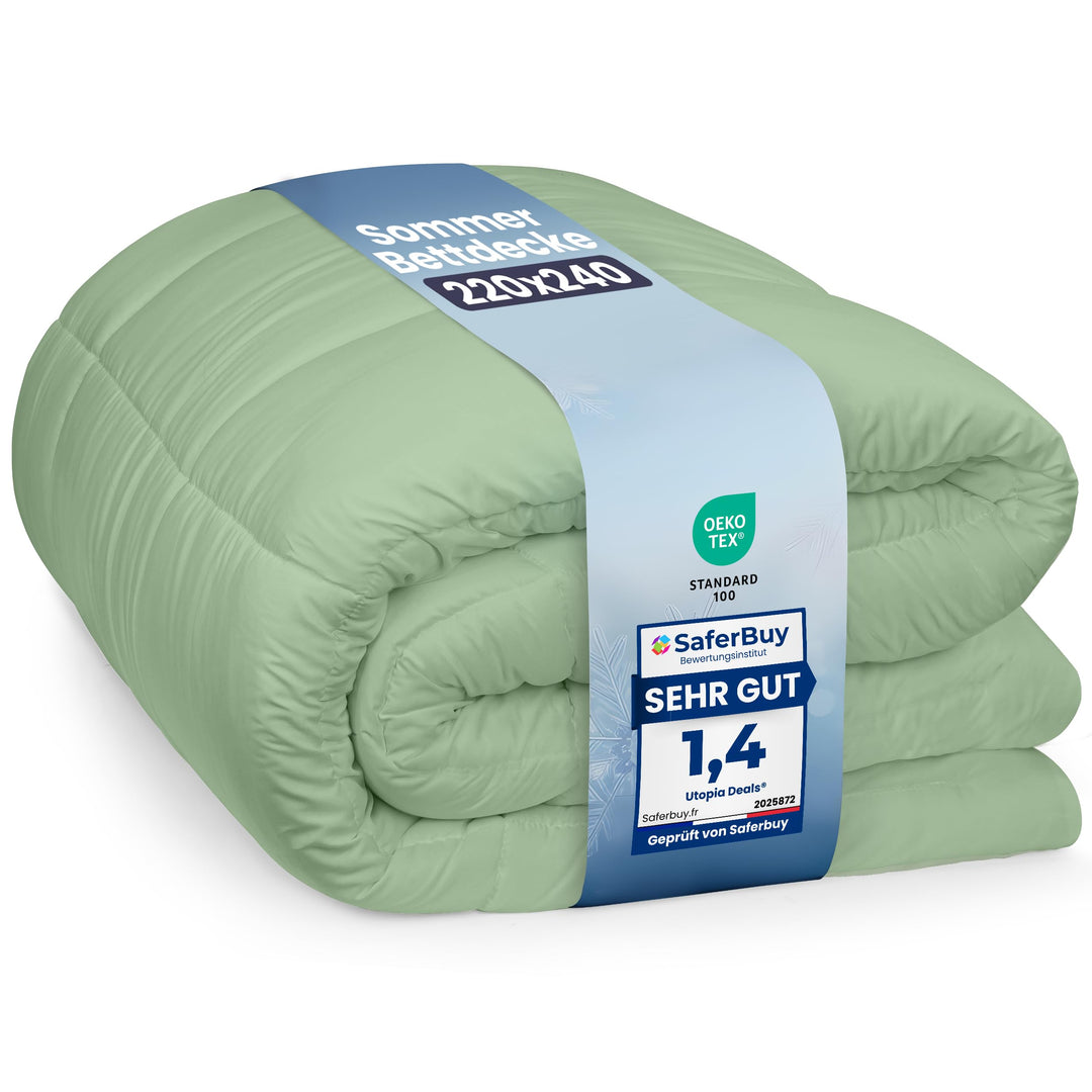 Utopia Bedding Bettdecke 220 x 240 cm, leichte Bettdecke mit Polyesterfüllung für 4 Jahreszeiten, Mi