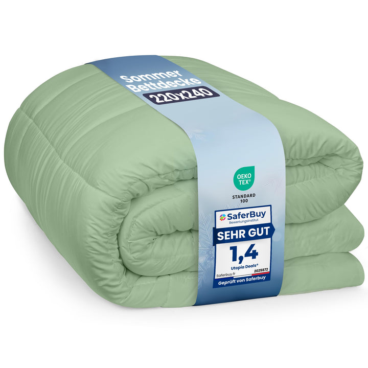 Utopia Bedding Bettdecke 220 x 240 cm, leichte Bettdecke mit Polyesterfüllung für 4 Jahreszeiten, Mi