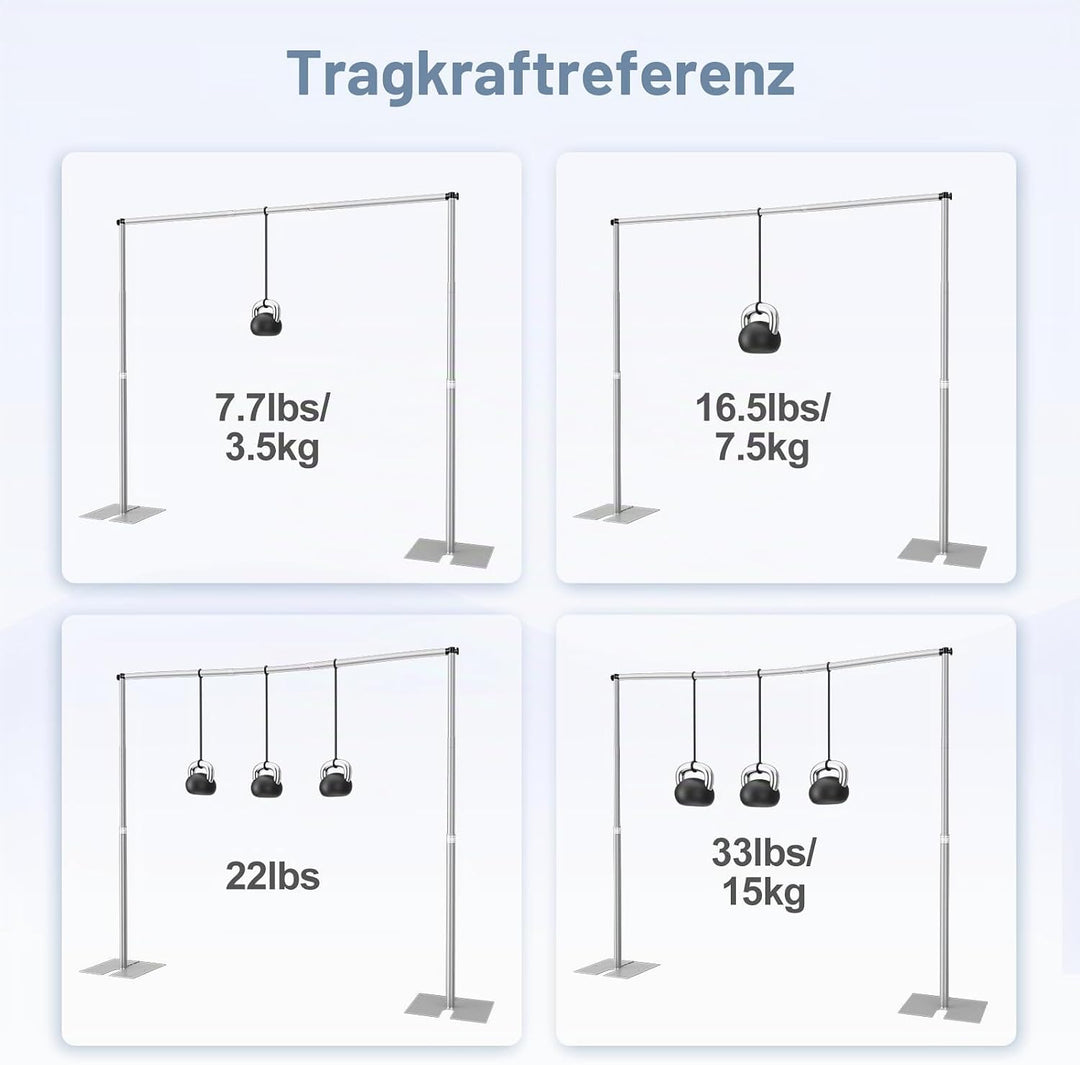 EMART Foto Hintergrund Ständer 3 x 3 m, Heavy Duty Hintergrundständer mit Metallstahlbasis, Verstell