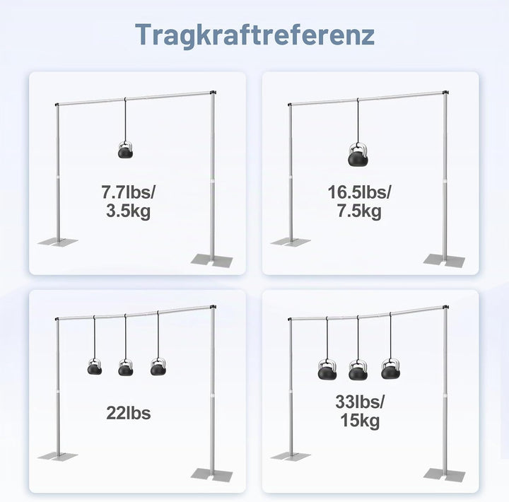 EMART Foto Hintergrund Ständer 3 x 3 m, Heavy Duty Hintergrundständer mit Metallstahlbasis, Verstell