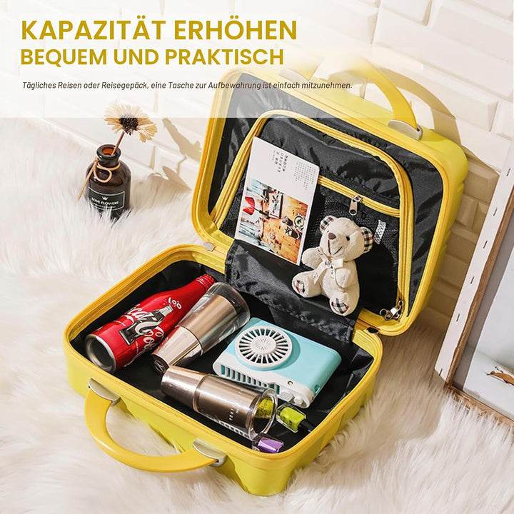 Balakaka Kosmetikkoffer Hartschale Damen, Handgepäck Kosmetikkoffer mit Gummiband und Reissverschlus