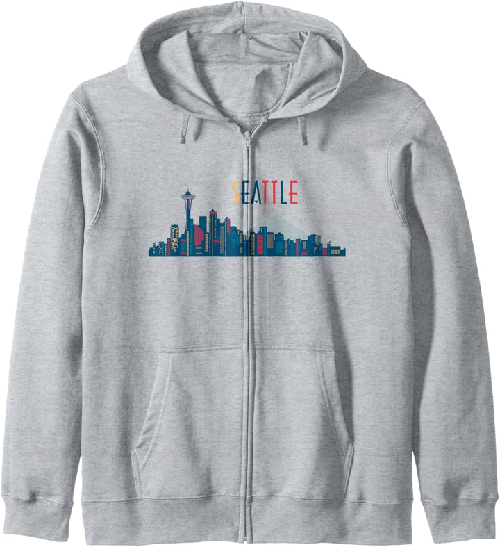 Seattle Skyline Weinlese Seattle Washington Kapuzenjacke