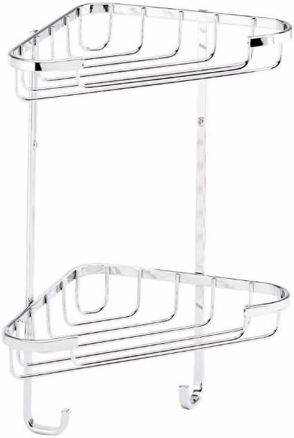 Croydex Medium 2-stufig Rost Corner Basket, Silber Mittelgrosser 2-stöckiger Eckkorb, Mittelgrosser