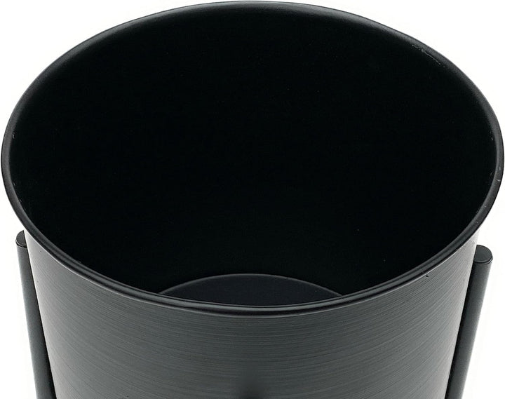 DanDiBo Blumenhocker mit Topf Metall Schwarz 32 cm Blumenständer 96153 Blumensäule Modern Pflanzenst