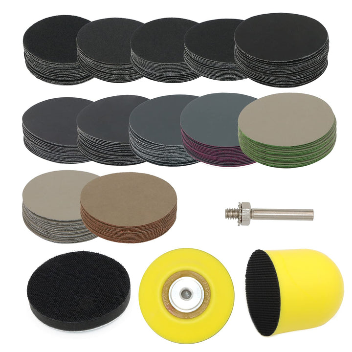 VIBRATITE 184 Stück Schleifscheiben 50mm Klett Nasse Trockene Schleifpads, (Körnung 60-10000) Sandpa