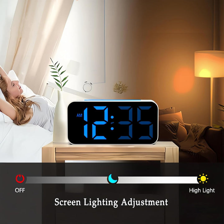 Lancoon Farbiger Digitalwecker mit Snooze Funktion RGB Grossdisplay 8 Farboptionen 12 24h Format Lau