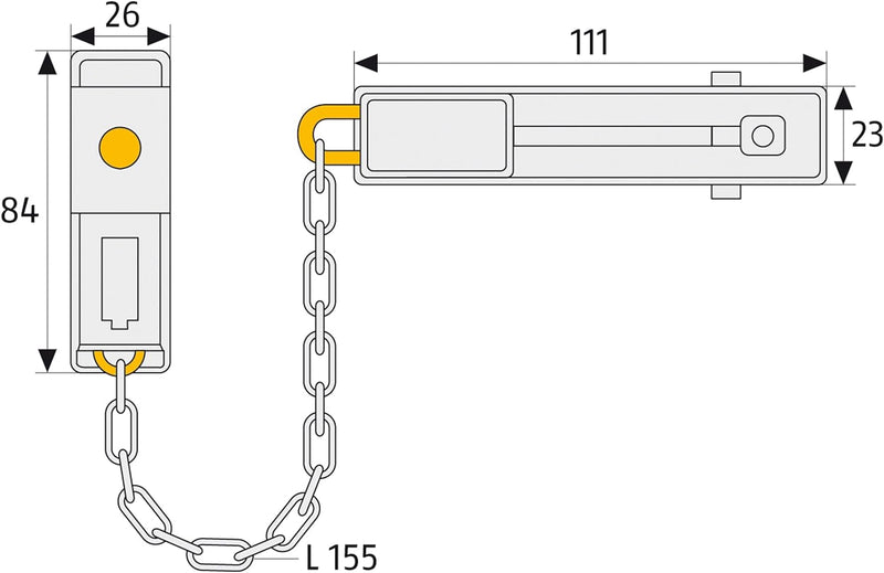 ABUS Abschliessbare Türkette SK78 B braun 03978, Braun