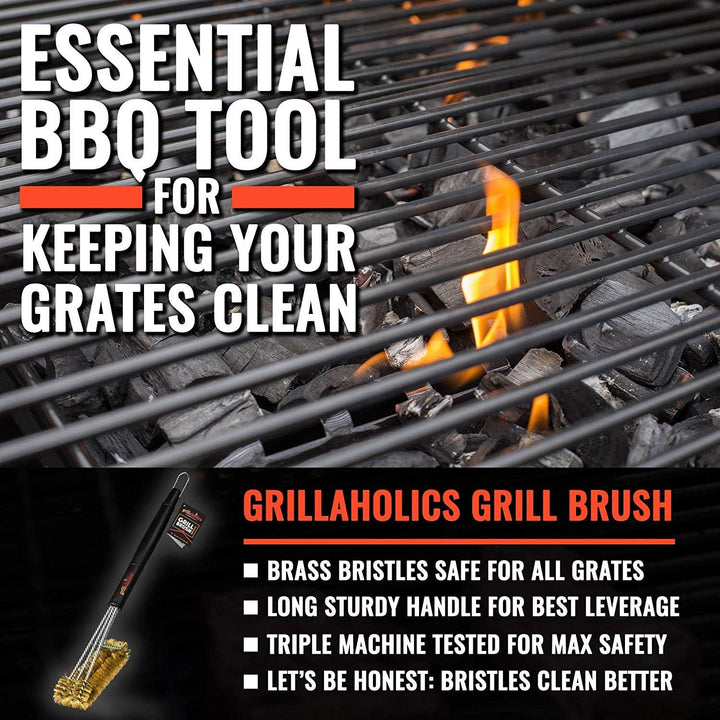 Grillaholics Essentials Grillbürste aus Messing, weichere Messingborsten, Drahtgrillbürste für siche