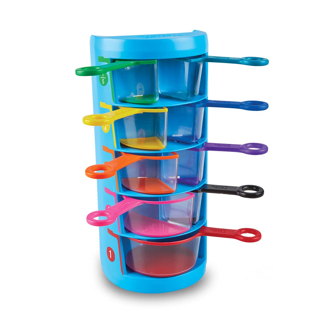 Learning Resources Rainbow Fraction Messbecher Satz von 9 Fraktionen Manipulative, Kinder Messbecher