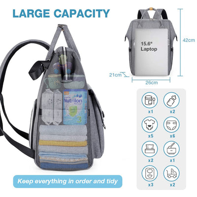 Lekebaby Baby Wickelrucksack Wickeltasche mit Wickelunterlage Multifunktional Grosse Kapazität Babyt