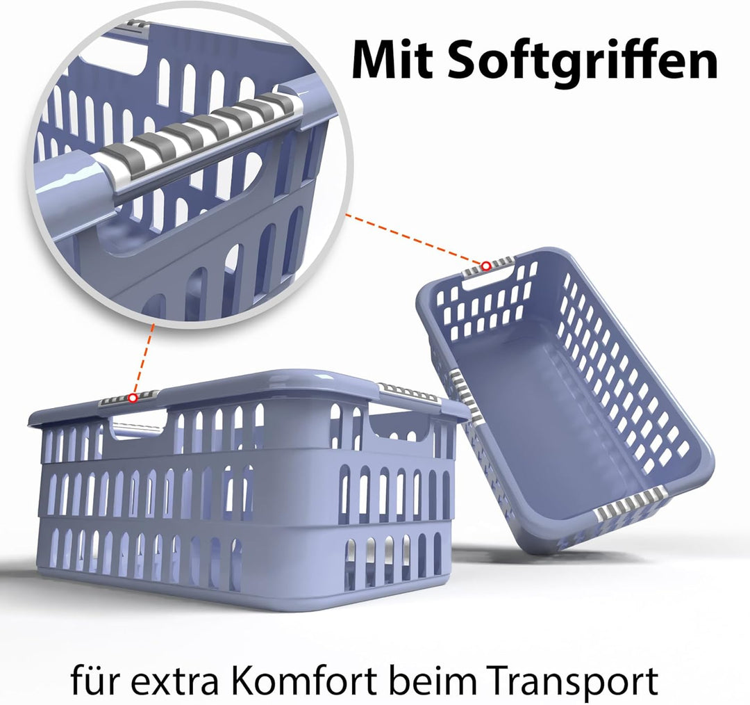 BigDean Wäschekorb 40L mit Softgriffen – Wäschewanne Made in Germany 1 Stück, 1 Stück