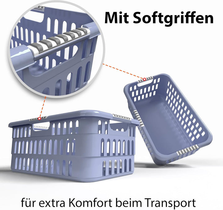 BigDean Wäschekorb 40L mit Softgriffen – Wäschewanne Made in Germany 1 Stück, 1 Stück