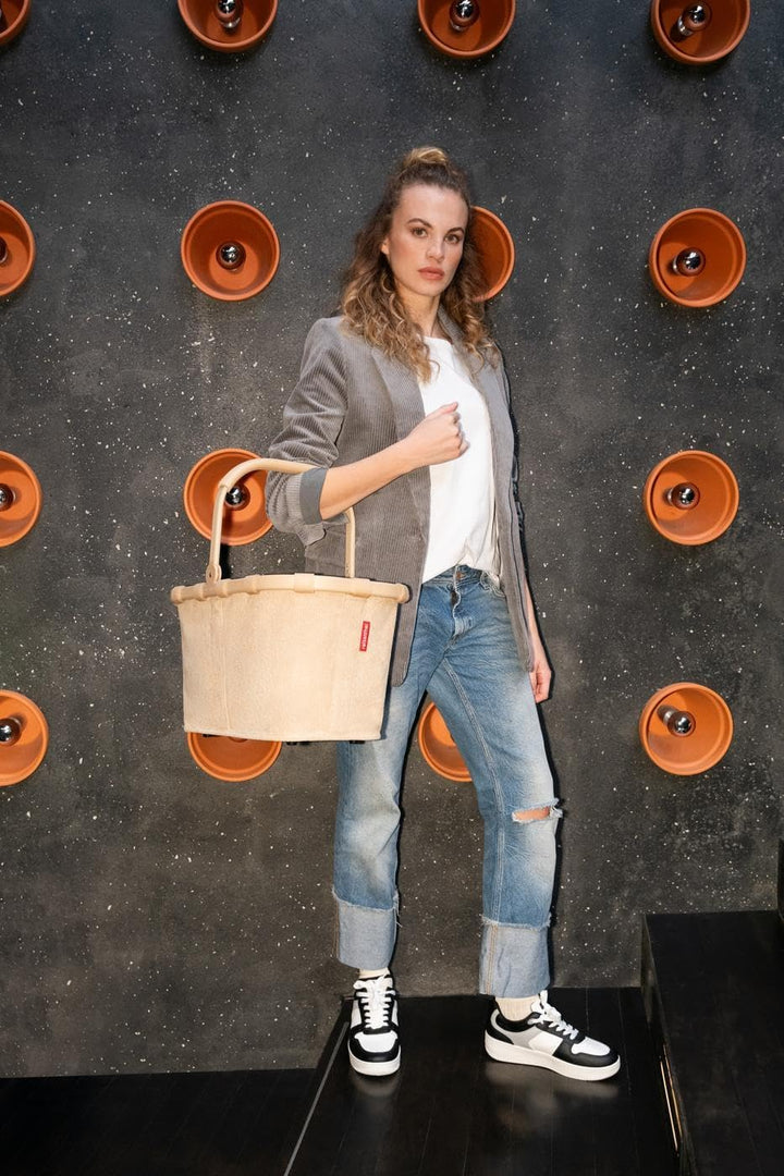 reisenthel carrybag frame cord sand – Stabiler Einkaufskorb mit viel Stauraum und praktischer Innent