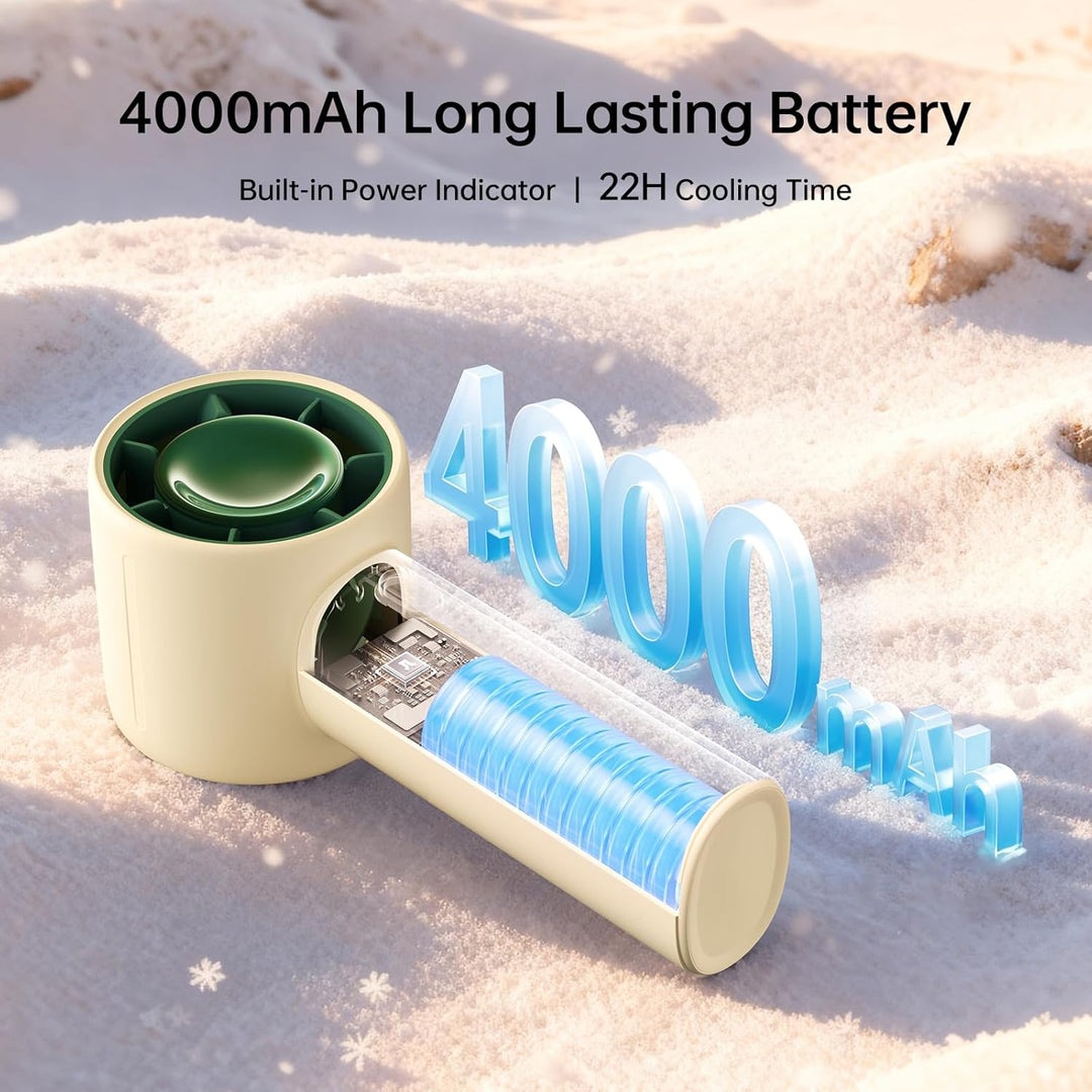 JISULIFE Mini Ventilator, Handventilator Akku Aufladbar, bis zu 22 Stunden Kühlung, 5 Geschwindigkei