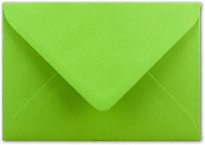 200 Brief-Umschläge - Hell-Grün - DIN C6-114 x 162 mm - Kuverts mit Nassklebung ohne Fenster für Gru