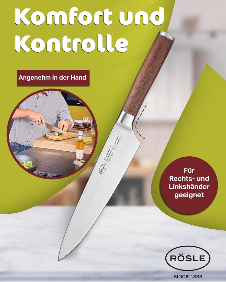 RÖSLE Kochmesser Masterclass, Hochwertiges Küchenmesser zum Schneiden von Fleisch, Fisch, Geflügel u