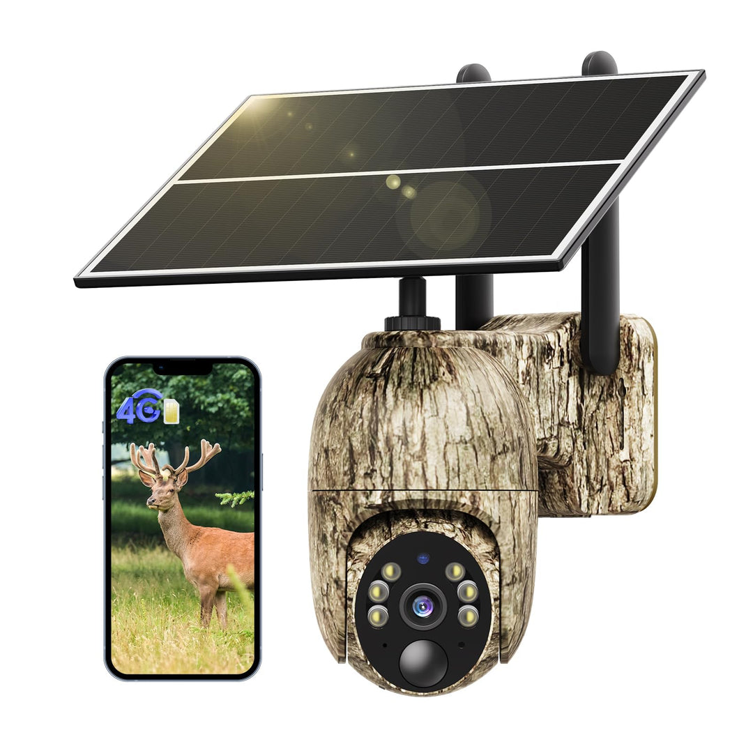 4G LTE Wildkamera mit SIM Karte, 2K Solar Wildtierkamera mit Handyübertragung App, Kabellos Überwach
