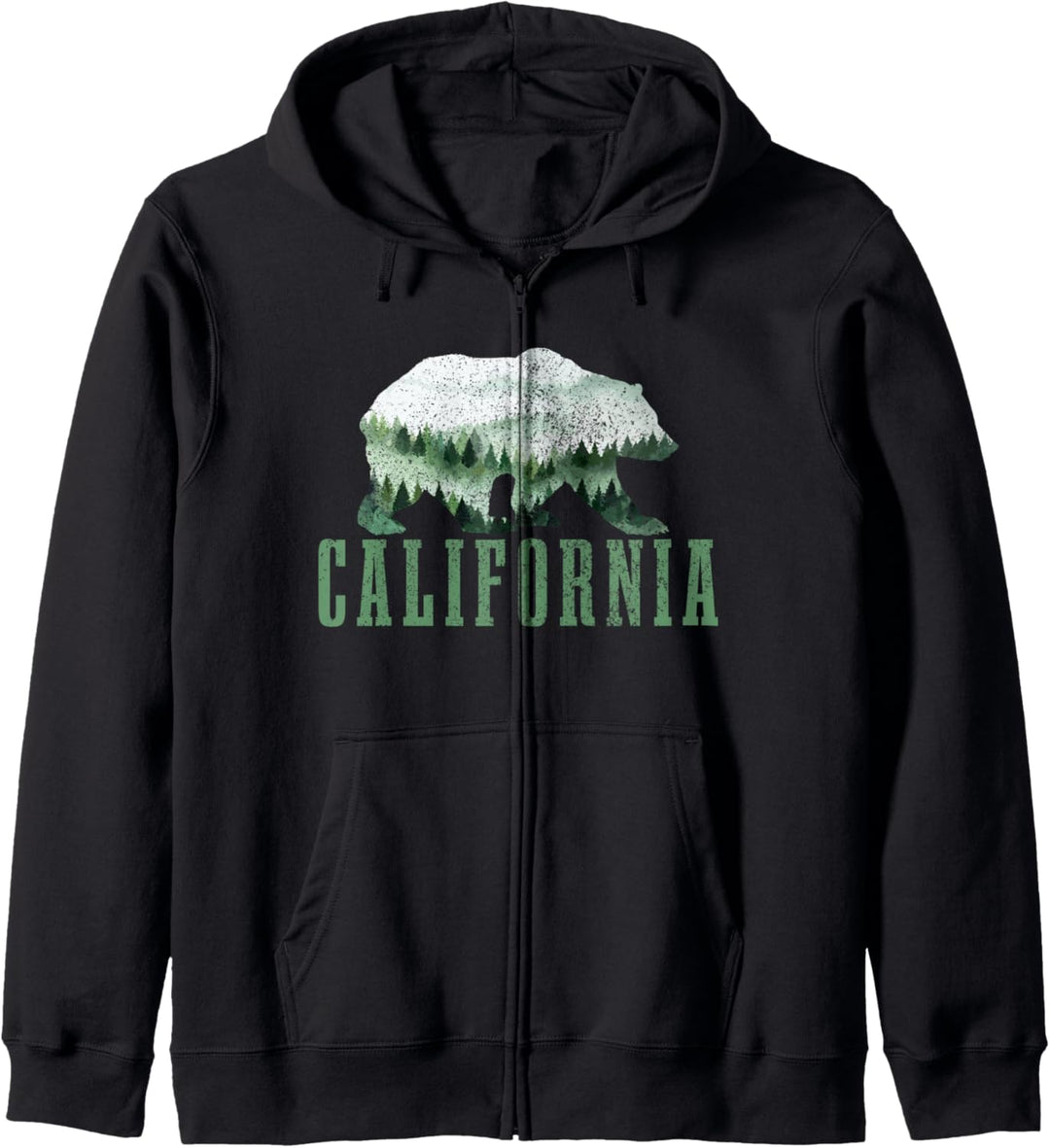 California Bär Grizzly Natur USA Kalifornien Souvenir Kapuzenjacke