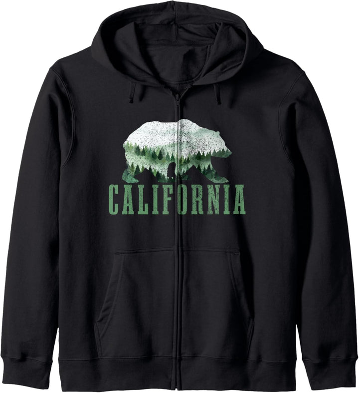 California Bär Grizzly Natur USA Kalifornien Souvenir Kapuzenjacke
