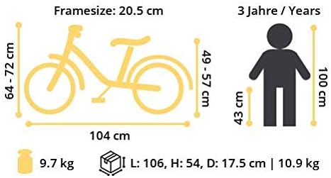 Löwenrad Kinderfahrrad für Jungen und Mädchen ab 3-4 Jahre | 14 Zoll Kinderrad mit Bremse | Fahrrad
