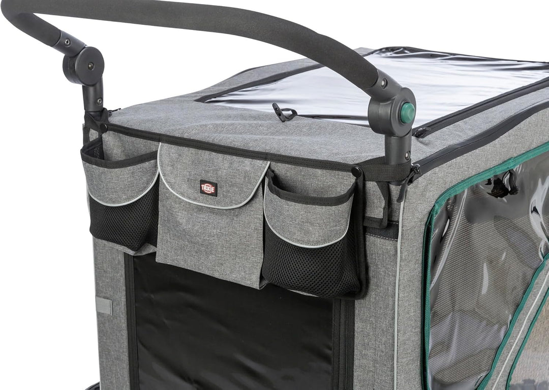 Trixie Dog Trailer for Bicycles 16.1 × 21.3 × 24.4 inches up to 55.1 lbs – Suspended Dog Bike Traile