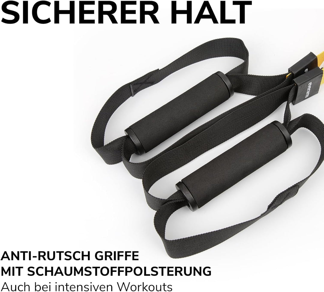 Schlingentrainer Set mit Türanker - Profi Suspension Trainer für Ganzkörpertraining - Sling Trainer
