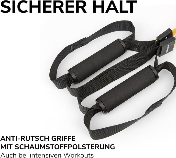 Schlingentrainer Set mit Türanker - Profi Suspension Trainer für Ganzkörpertraining - Sling Trainer