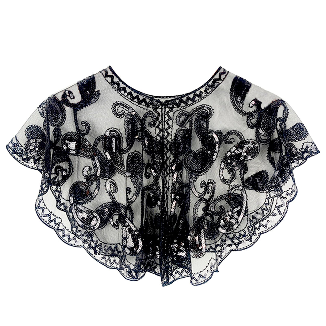 XDGBGFN 20er Jahre Schal Abendumhang, Ein Schal Abendkleid mit Pailletten, Retro Kostüm Accessoires