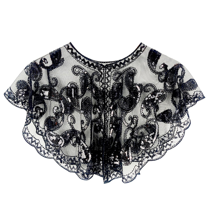 XDGBGFN 20er Jahre Schal Abendumhang, Ein Schal Abendkleid mit Pailletten, Retro Kostüm Accessoires