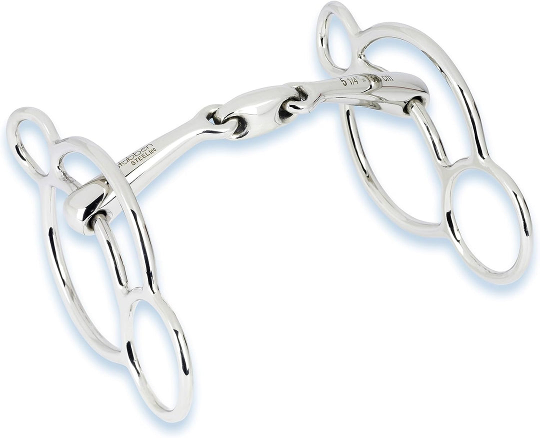 Stübben Gebiss 2281 3-Ring-Trense Easy Control 12,5 cm - 14 mm - Edelstahl, 12,5 cm - 14 mm - Edelst