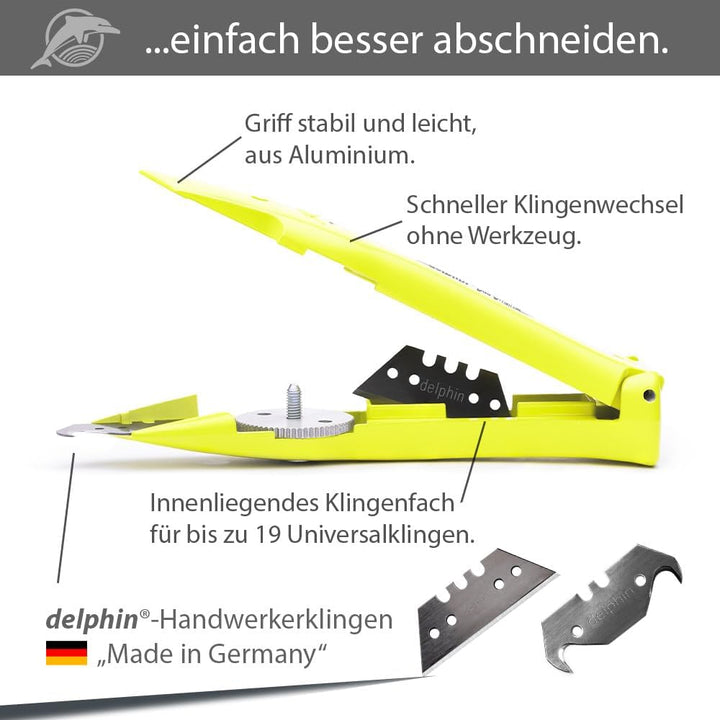 Delphin®-03 Farb Edition inkl. Klingen und Kunststoffköcher, Teppichmesser