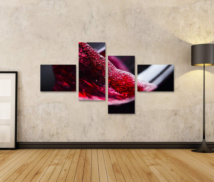 islandburner Bild auf Leinwand Rotwein Im Weinglas Auf Schwarzem Hintergrund Für Küche Bilder Wandbi