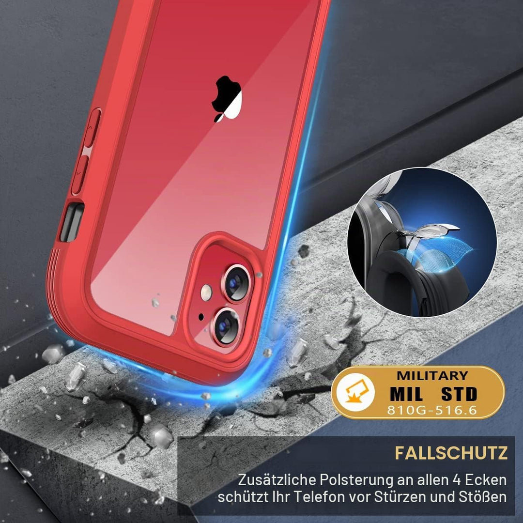 Miracase Glas Serie für iPhone 11 Hülle, [360 Militärschutz & vollständiger Kameraschutz], stossfest