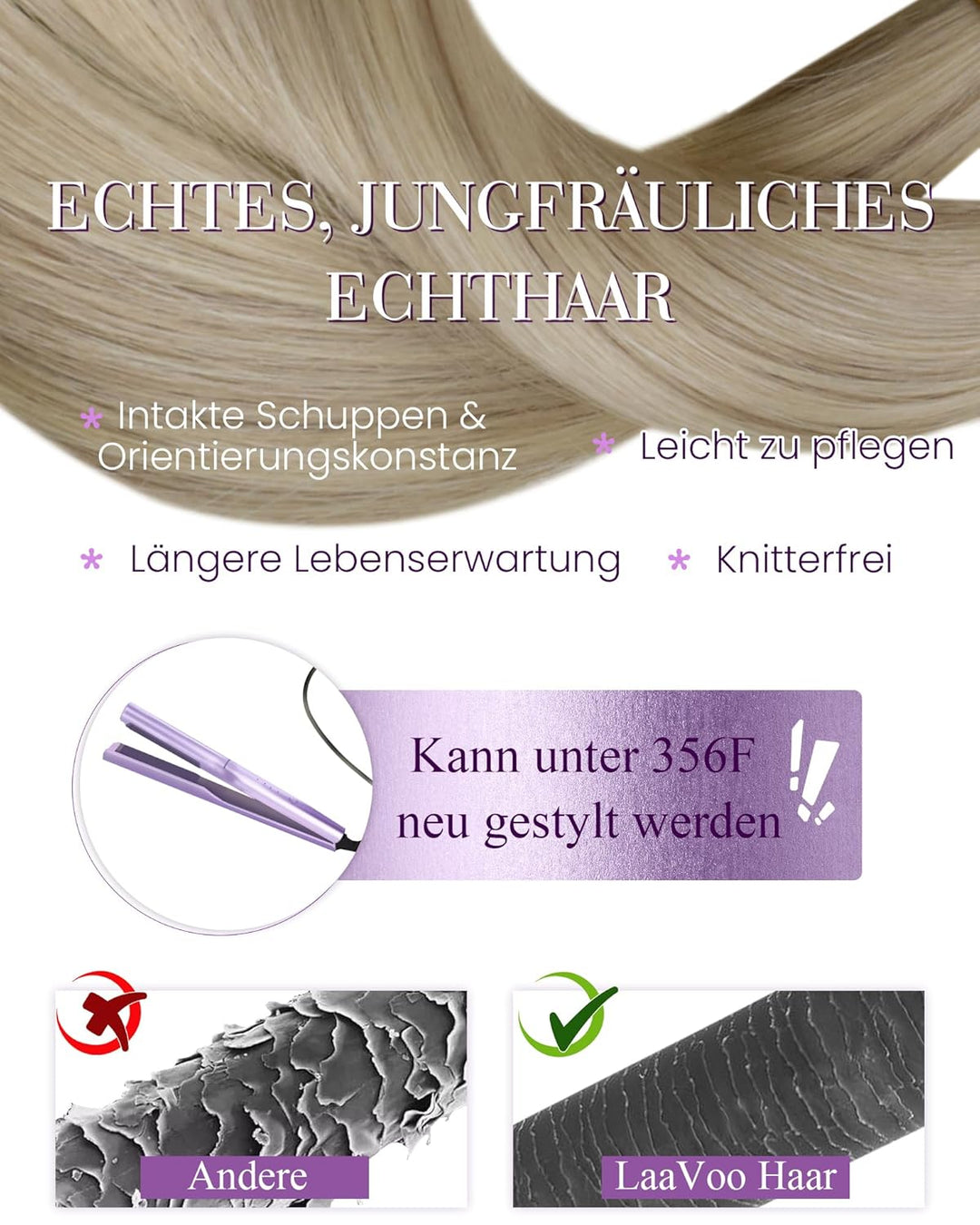 LaaVoo Extensions Echthaar Bondings Blond Extensions Echthaar Keratin Bondings 1g Keratin Bondings H