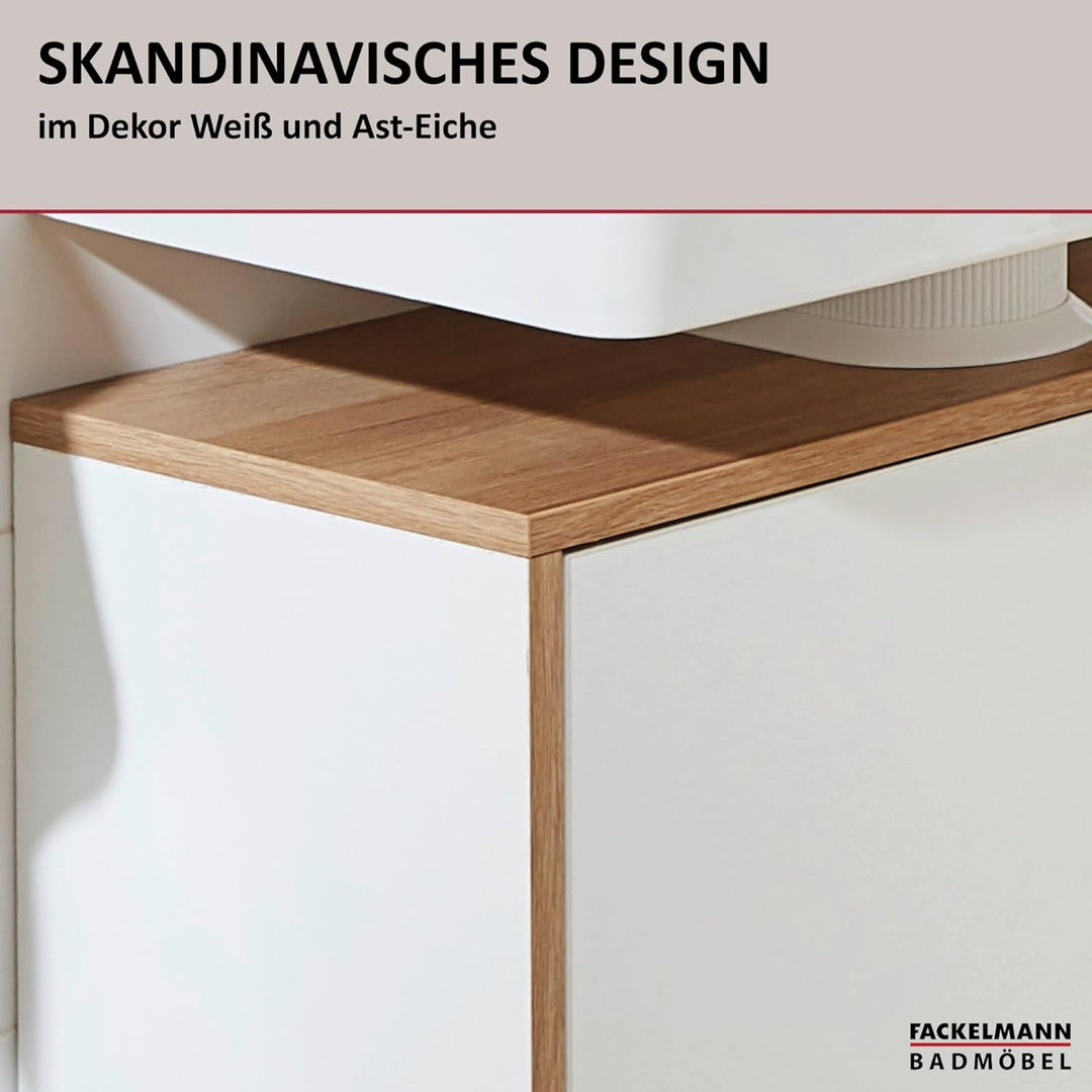 FACKELMANN Finn Waschbeckenunterschrank (60 x 50 x 30,5 cm) – Unterschrank für Waschbecken mit Aussp