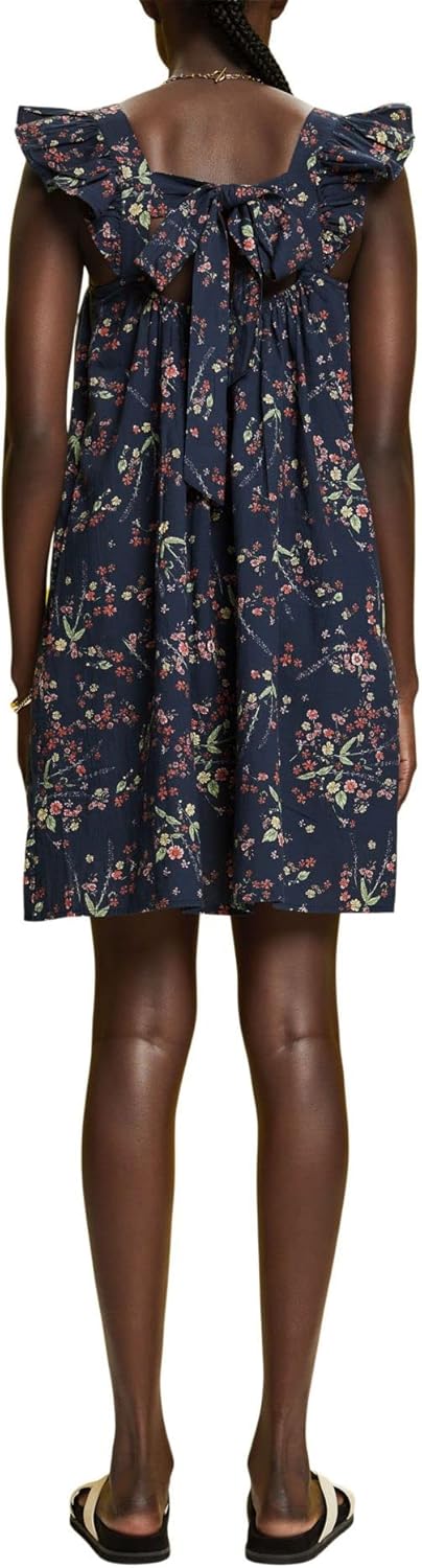 ESPRIT Bedrucktes Minikleid, 100% Baumwolle XXS Dark Blue, XXS Dark Blue
